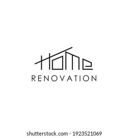 Home renovation company logo design vector template