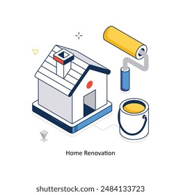 Home Renovation concept vector isometric style stock illustration. EPS file