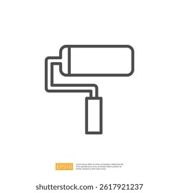 Home Renovation Icon Featuring a Simple Paint Roller Design for Interior Improvement and Redecoration Projects