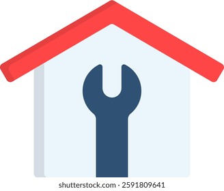 Home Renovation Icon Flat Vector Illustration