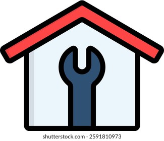 Home Renovation Icon Lineal Color Vector Illustration