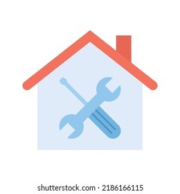 Imagen vectorial del icono de renovación del hogar. También se puede usar para bienes raíces. Adecuado para aplicaciones móviles, aplicaciones web y medios impresos.