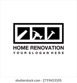 home renovation logo design element vector template