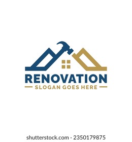 Home renovation logo design vector illustration