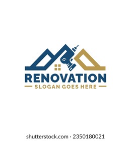 Home renovation logo design vector illustration