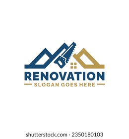 Home renovation logo design vector illustration