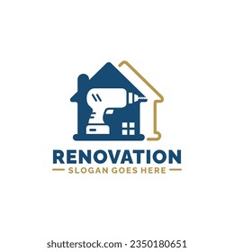 Ilustración vectorial del diseño del logotipo de renovación del hogar