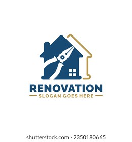 Home renovation logo design vector illustration