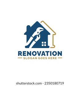 Home renovation logo design vector illustration