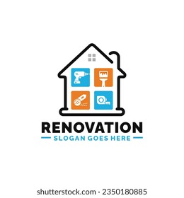 Home renovation logo design vector illustration