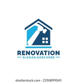 Ilustración vectorial del diseño del logotipo de renovación del hogar