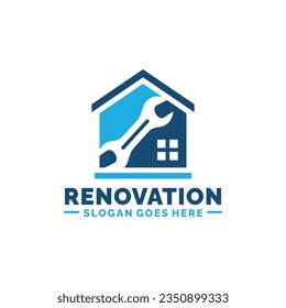 Home renovation logo design vector illustration