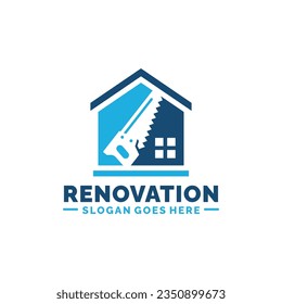 Ilustración vectorial del diseño del logotipo de renovación del hogar