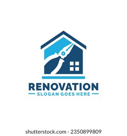 Home renovation logo design vector illustration