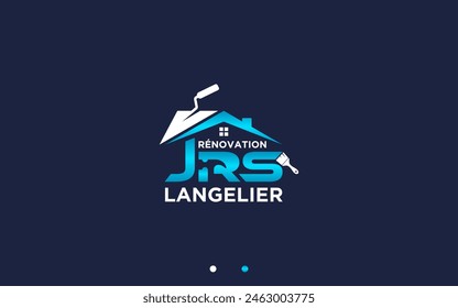 ilustración de la silueta del Vector del diseño del logotipo de la renovación casera