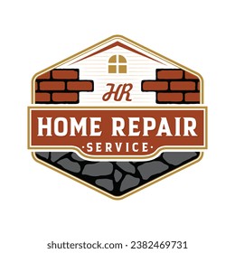 Home renovation logo vector design fit for home repair service improvement business industry design. Construstion logo emblem vintage.