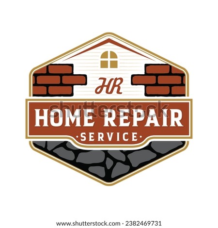 Home renovation logo vector design fit for home repair service improvement business industry design. Construstion logo emblem vintage.