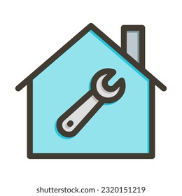 Home Renovation Thick Line Filled Colors For Personal And Commercial Use.
