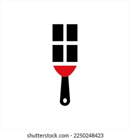 Diseño de logotipo vectorial de renovación doméstica con concepto de pincel y símbolo de ventana.