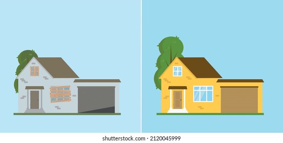 Home renovation vector.  Renovation and repair house.