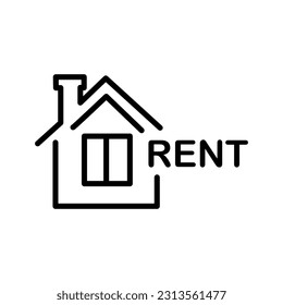 Home Rent Icon. House Rent icon - editable stroke vector illustration