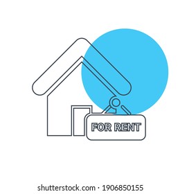 Home rent icon. house, residential home and garage rent icon.