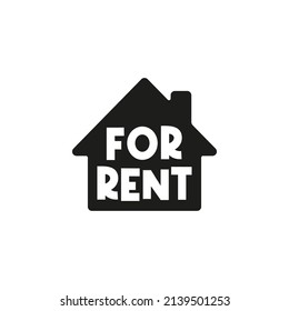 Home For Rent Icon. Real Estate Services, House For Rent Sign, Speech Bubble With Text, Rental Property, Apartment Rent, Vector Line Icon