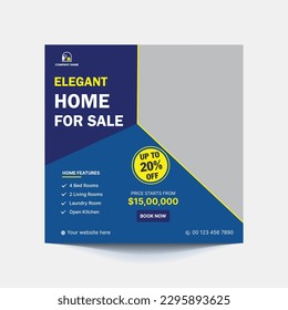 Home rent and sale social media advertising posts for real-estate. Creative modern square template social media layouts poster and promo social media banners design.
