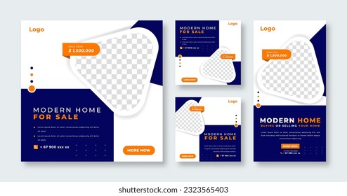 Home Rent Sale Social Media Post for Online Marketing Promotion Banner, Story and Web Internet Ads Flyer