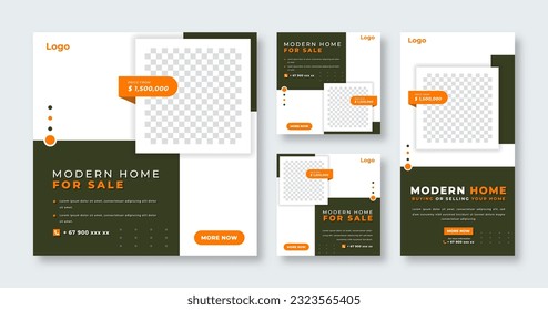 Home Rent Sale Social Media Post for Online Marketing Promotion Banner, Story and Web Internet Ads Flyer