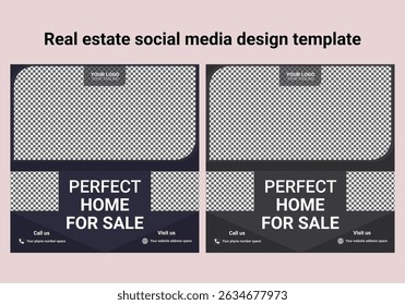 Home rent and sale social media advertising posts digital marketing vector sets. Unique geometric modern square template social media layouts poster and promo social media banners design.
