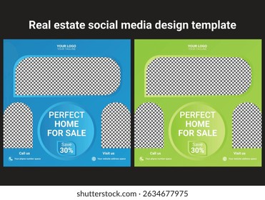 Home rent and sale social media advertising posts digital marketing vector sets. Unique geometric modern square template social media layouts poster and promo social media banners design.
