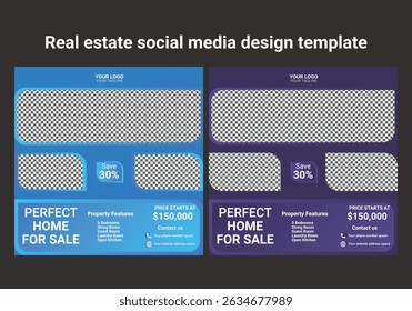 Home rent and sale social media advertising posts digital marketing vector sets. Unique geometric modern square template social media layouts poster and promo social media banners design.
