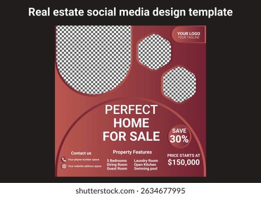 Home rent and sale social media advertising posts digital marketing vector sets. Unique geometric modern square template social media layouts poster and promo social media banners design.
