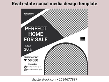 Home rent and sale social media advertising posts digital marketing vector sets. Unique geometric modern square template social media layouts poster and promo social media banners design.
