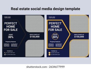 Home rent and sale social media advertising posts digital marketing vector sets. Unique geometric modern square template social media layouts poster and promo social media banners design.
