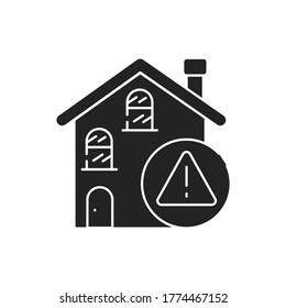 Home Rental Scam Black Glyph Icon. Illegal Action. Using High-pressure Tactics To Get Victims To Pay The Rent In Advance.Pictogram For Web Page, Mobile App, Promo. UI UX GUI Design Element