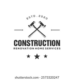 home repair  and building concept logo Illustration vector graphic of renovation  design template