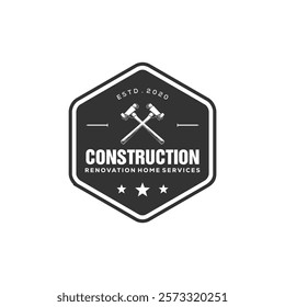 home repair  and building concept logo Illustration vector graphic of renovation  design template