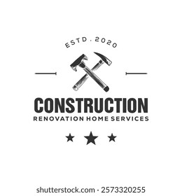 home repair  and building concept logo Illustration vector graphic of renovation  design template