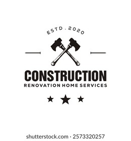 home repair  and building concept logo Illustration vector graphic of renovation  design template