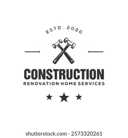 home repair  and building concept logo Illustration vector graphic of renovation  design template