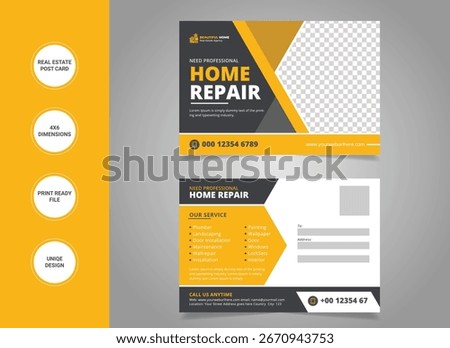 Home repair Construction Postcard Template