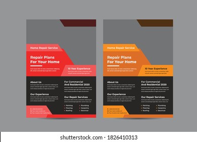 home repair flyer Design Template, vector template in A4 size.