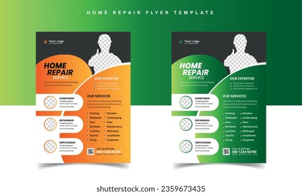 Home repair flyer template with Handyman leaflet design