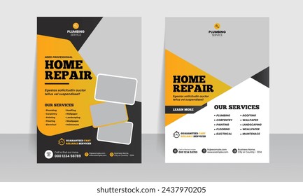 Home Repair Flyer Template Vector 