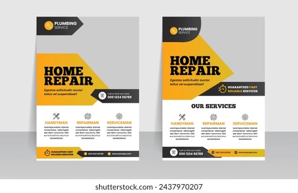 Home Repair Flyer Template Vector 