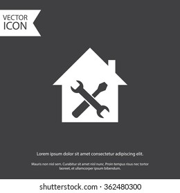 Home repair icon. gray icon.