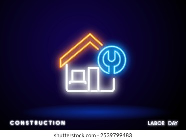 Home repair icon. Home maintenance service. House restoration. Vector icon isolated on white background.