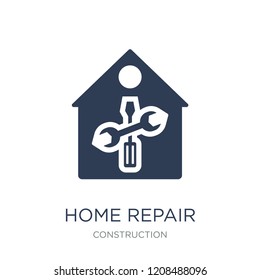 home repair icon. Trendy flat vector home repair icon on white background from Construction collection, vector illustration can be use for web and mobile, eps10